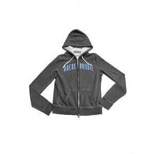 Vintage 2000's Abercrombie & Fitch Mens Zip-Up Hoodie Charcoal Grey Sz Large